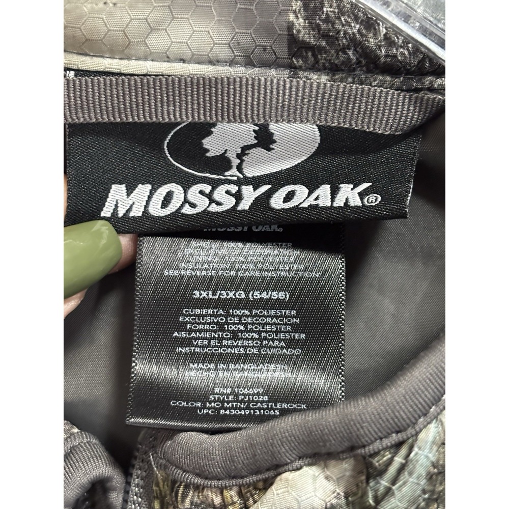 Mossy Oak Real Tree Zip Up Hunting Jacket Mens Size 3XL Lined Logo Collar - Picture 3 of 7